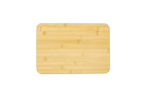 Demin Design Premium Bamboo Cutting Board, Large Wooden Chopping Block, Rectangular Bamboo Wood Charcuterie Board Elevated with Non Slip Silicon Feet