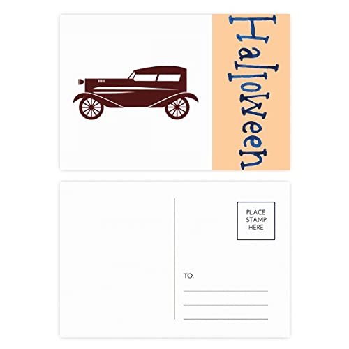 Cartes postales d'Halloween géométriques marron pour correspondance et déco