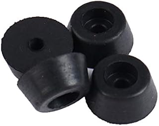 sourcingmap 4pcs Rubber Feet Bumper Furniture Sofa Table Amplifier Speaker Cabinet Leg Pads Floor Protector Black, D25x20xH11mm