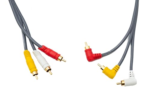 System-S RCA RCA Cable 3m Male to Male 3AV Component Angle Adapter Black - Image 2
