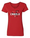 Belgian Soccer Player Air Embolo Ladies' V-Neck Tshirt (Red, XX-Large)