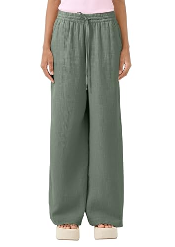 Pantalon de qualité à jambe large vert chic taille 38 femmes