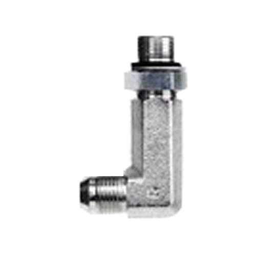 Image of Brennan Industries 6801-LL-06-08-NWO-FG Forged Steel 90 Degree Elbow X-Long Tube Fitting, 9 /16 inch-18 SAE x 3 /4 inch-16 SAE ORB Thread, 3 /8 inch Male JIC x 3 /8 inch Male Adjustable O-Ring Boss