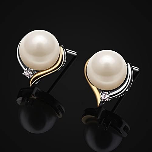 Jewlldeen Pearl Earrings for women, Sterling Silver 925 Studs, Silver Jewelry Gifts for Her,Wife,Girlfriend,Mom