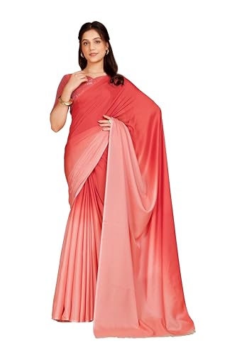 Image of Garden Vareli Lace Border Satin Saree with Unstitched Sequin Blouse Piece