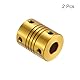 QUARKZMAN 2 Stück Flexible Kupplungen 6mm bis 8mm Aluminium Wellenkupplung L24.5xD19.5mm Klauenkupplung Gelenkverbinder für DIY Encoder Motoren 3D Drucker Schrittmotor Golden