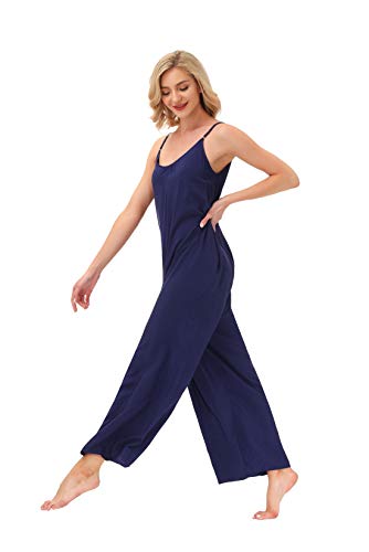Image of BUENOS NINOS Women's V Neck Floral Maxi Dress Boho Printed Adjustable Spaghetti Strap Ethnic Beach Long Dress with Pockets