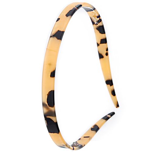 Firuilo Acetate Cellulose Headband Tortoise Shell Headbands Thin Hairbands With Teeth for Women (Amber One Size)