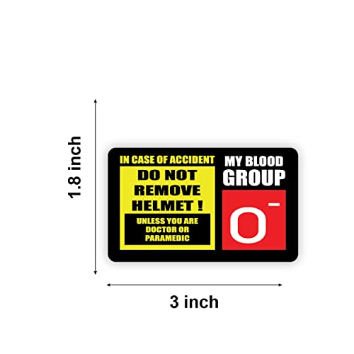 Image of Safety Caution Sign Quotes and Blood Group Helmet Stickers for Bike Riders Multicolor Vinyl Sticker 3 x 1.8 inch (O-)-Self-Adhesive