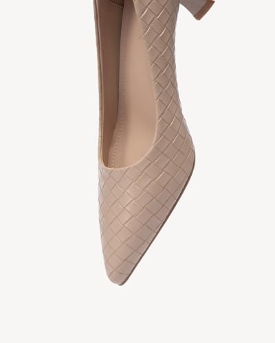 Women's Braided Pumps - PU Leather Solid Color Simple Low Heels for Daily Wear & Office, Comfortable Dress Shoes4