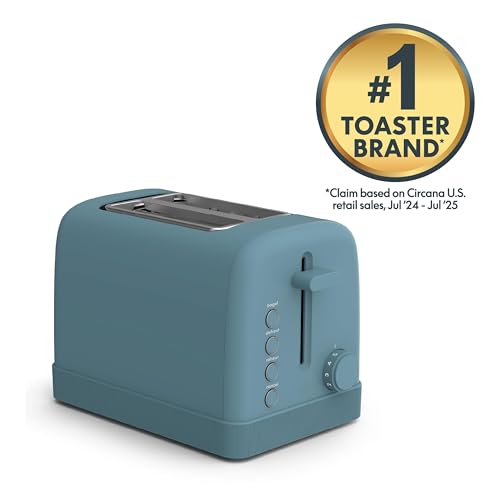 Image of bella 2 Slice Toaster, 6 Setting Shade Control w Reheat, Cancel, Bagel & Defrost Buttons, Removable Crumb Tray, Anti Jam & Auto Shutoff, Auto Centering Guides & Cord Wrap, 900 Watt, Surf