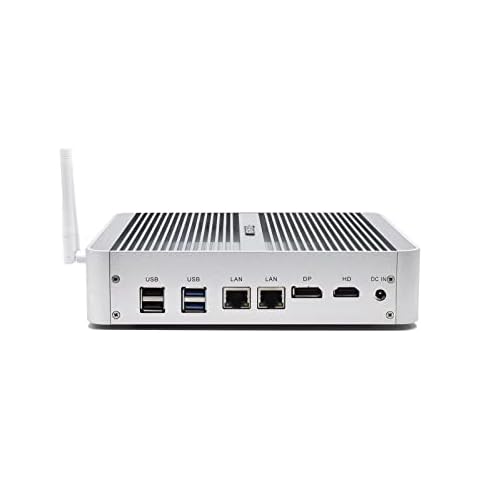 Fanless Mini PC 2 Lan Windows 10 Pro/Linux,Core i5 7200U 4K Micro-Desktop-Computer,HDMI+DP,Dual Band WiFi,Bluetooth,VESA Montieren,16G RAM 256G SSD Cover