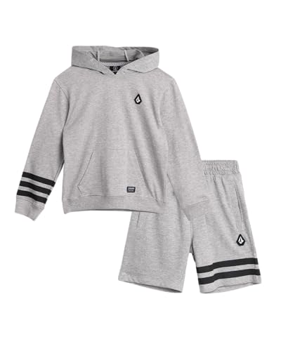Image of Volcom Boys' Activewear Set - 2 Piece French Terry Pullover Hoodie Sweatshirt and Active Sweat Shorts for Boys (18M-7)