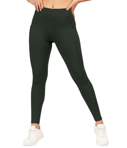 Image of NINQ high Waist Women Gym Compression Pants for Workout with Pocket, Yoga & Exercise, Active Wear Legging Sports Tights Trousers with Comfortable Fit for Running, Jogging & Training
