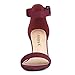 Allegra K Women's High Chunky Heel Buckle Ankle Strap Burgundy Heels Sandals 7 M US