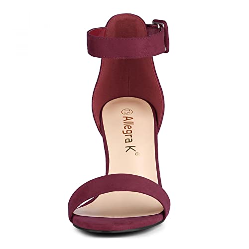 Image of Allegra K Women's Open Toe Chunky High Heel Buckle Ankle Strap Sandals