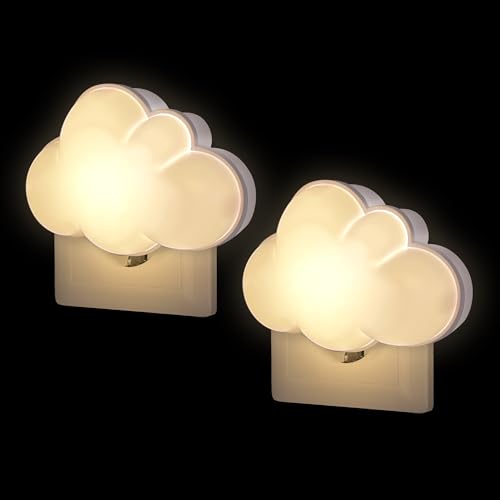Wetry Luz Nocturna LED Nube, Lámpara Quitamiedos Bebé con Sensor Crepuscular para Dormitorio, Escaleras, Pasillo, Cocina, Aseo, Regalo Recién Nacido Niños Niñas (2)