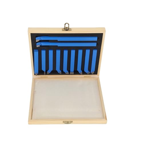 Herramienta de torneado, 11 piezas, 12 x 12 mm, herramientas de torno con punta de carburo, juego de herramientas de torneado, corte y fresado para tornos generales, tornos automáticos semiautomáticos