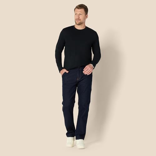 Amazon Essentials Camiseta de manga larga de ajuste relajado Hombre, Negro, L