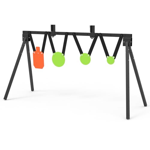 KNINE OUTDOORS AR500 Steel Target for Shooting Target Stand System Kit, 3/8" Thick 7"x 12" Silhouette Targets, 3/8" Thick 4" 6" 8" Gong Targets Height-adjustable Style