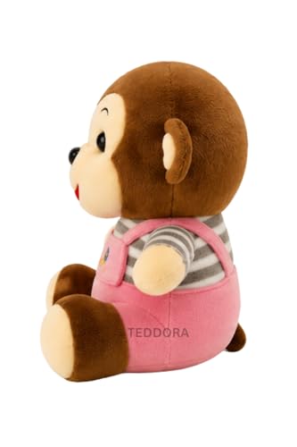 Image of Sitting Monkey Soft Toy for Girls Boys Kids,Pink,Sitting Love Animal Plush Stuffed Baby Teddy Gift Birthday, 20 cm