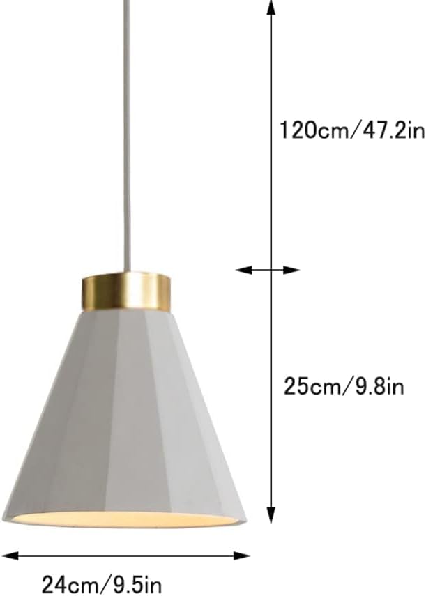 Suspension industrielle E27 luminaire suspendu ciment salon et chambre - 7