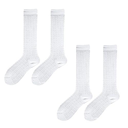 Mjzzh Chaussettes Mi - Genou Femme à Dentelle Crochétée, Adaptées à Tailles 35-41, Parfait pour Oktoberfest, Halloween, Déguisements de Noël