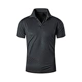 Bauzuoyo Camiseta deportiva para hombre de manga corta, transpirable, camiseta de golf, informal, de verano, estilo informal, con estampado gráfico de puntos, tallas grandes, ropa de golf para el día