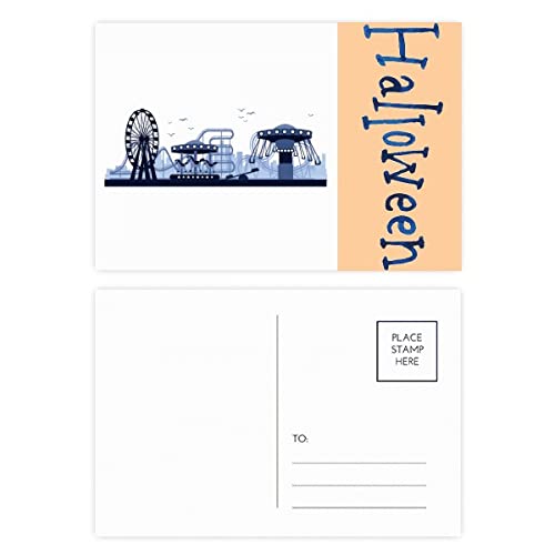 Lot de 20 cartes postales Halloween bleu Amusement Park idéal pour offrir aux passionnés