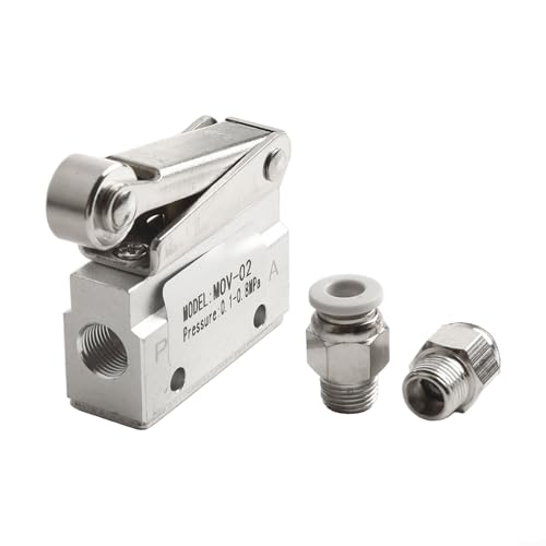 2-Wege-2-Wege-02-Wege-Pneumatikventil MOV-02 für NPT-Rollenbetätigtes pneumatisches Ventil, Aluminium, mechanisches Ein-Aus-Luftregelventil MOV-02 für industrielle Automatisierung (Pac