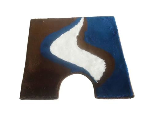 Sanwood WC-Vorleger Linda braun-blau 60x60cm mit Ausschnitt