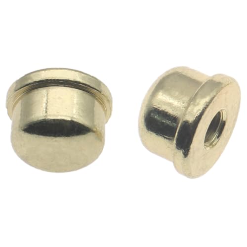 Image of 2 Pcs Solid Lamp Finials Caps 1 /4-27 Lamp Finial Knob Lamp Accessories Tapped of Tops for Lamp Shade Holder Harp (Gold)