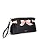 Victoria's Secret Cosmetics Satin Pouch Black Pink Ribbon