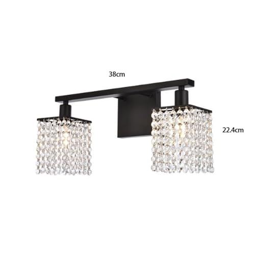 Aplique de pared retro E12 de cristal plateado con 1 cabezal para espejo de baño 6