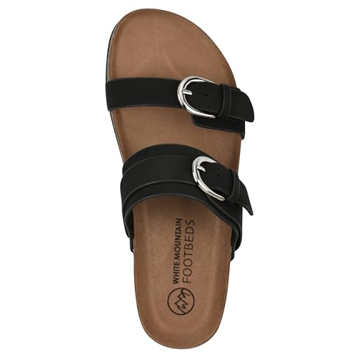 Image of WHITE MOUNTAIN Women's Hardball Double-Buckle Signature Comfort-Molded Footbed Sandal