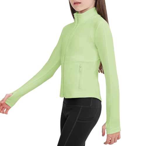 Image of B&GCozy Girls Zip Up Jacket Horse Riding Shirts Athletic Yoga Lightweight Jackets for Girl 6-15 Years