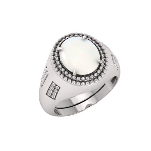 Bague pierre de lune pour homme et femme le cadeau idéal en argent