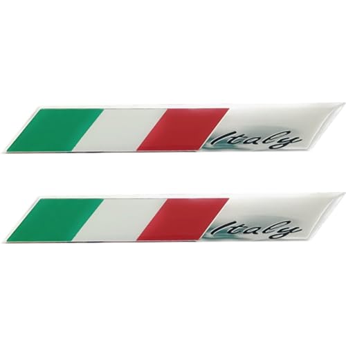 AMOYER 2 unidades, autocolantes adesivos adesivos para carro com bandeira da Itália, autocolantes 3D de alumínio para corpo, autocolantes decorativos para carro e motocicleta, acessórios de estilo de