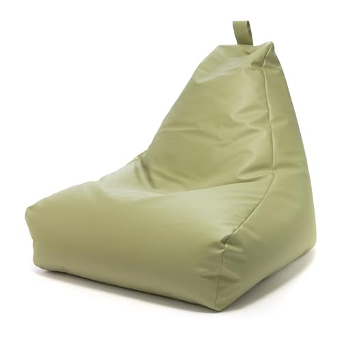 Ecopuf Keiko M - Puf para exterior e interior, de piel sintética, con cremallera antipérdida, 100 x 85 cm
