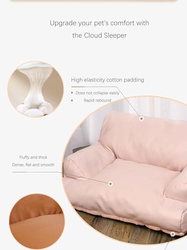 Pet-Sofa-Bed-Vintage-Cat-Puppy-Faux-Leather-Couch-with-Non-Slip-Bottom-for-Cats-or-Small-Medium-Dog-Chair-Grey-Large - Cucciolini Doodles   Pet-Sofa-Bed-Vintage-Cat-Puppy-Faux-Leather-Couch-with-Non-Slip-Bottom-for-Cats-or-Small-Medium-Dog-Chair-Grey-Large