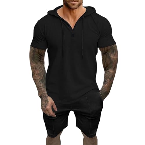Survêtement d'été court respirant t-shirt gaufré anti-transpiration pour homme