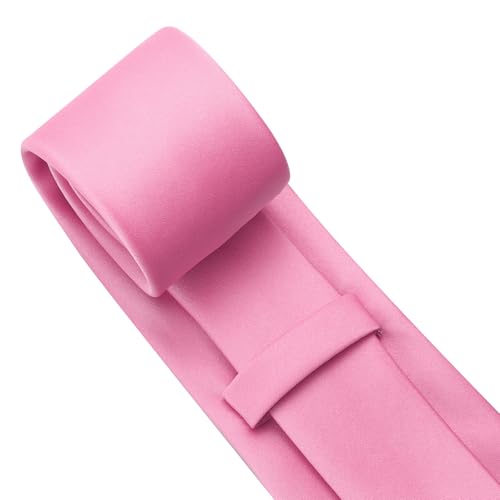 Image of KOOELLE Men's Ties Solid Pure Color Plain Neckties Formal Black Ties For Men