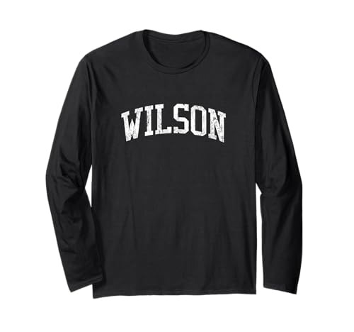 Wilson NC J02 Vintage Athletic Sports Design Long Sleeve T-Shirt
