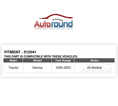 Autoround Pair 512041 Rear Wheel Hub and Bearing Assembly Fit for Toyota Sienna 1998-2003 V6 3.0L 5 Lugs w/ABS