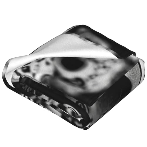 Plaid canapé flanelle noir et blanc couverture toutes saisons - 4
