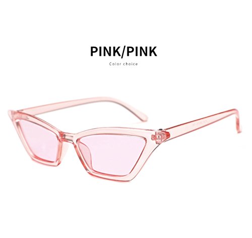 Image of W&Y YING Small Cat Eye Sunglasses for Men and Women Skinny Retro Frame Y2K Shades Trendy Fun Fashion Glasses