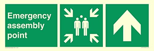Panneau de signalisation d'urgence flèche haut L62 évacuation claire