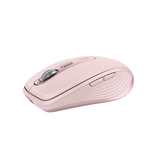 Logitech MX Anywhere 3S Compact Wireless Mouse, Fast Scrolling, 8K DPI Any-Surface Tracking, Quiet Clicks, Programmable Buttons, USB C, Bluetooth, Windows PC, Linux, Chrome, Mac - Rose