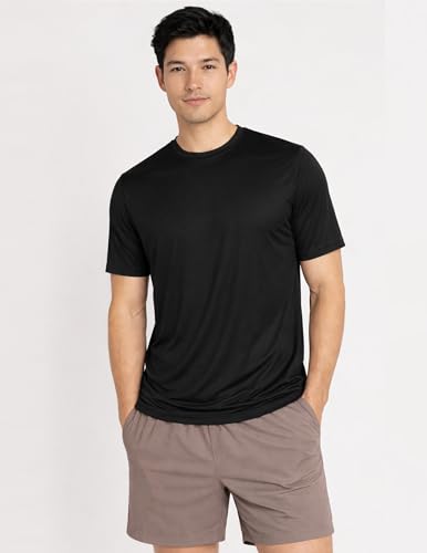 Image of 5 Pack Men's Active Quick Dry Crew Neck T Shirts | Athletic Running Gym Workout Short Sleeve Tee Tops Bulk