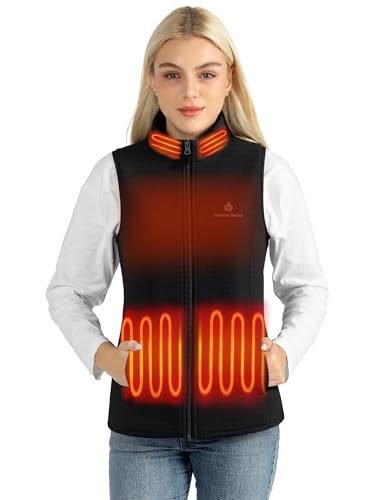 Thermo Beast Heated Vest for Women with Battery Pack Included, Electric Rechargeable Warming Winter Vests for Work & Outdoor (US, Alpha, Medium, Regular, Regular, Fleece, Black)